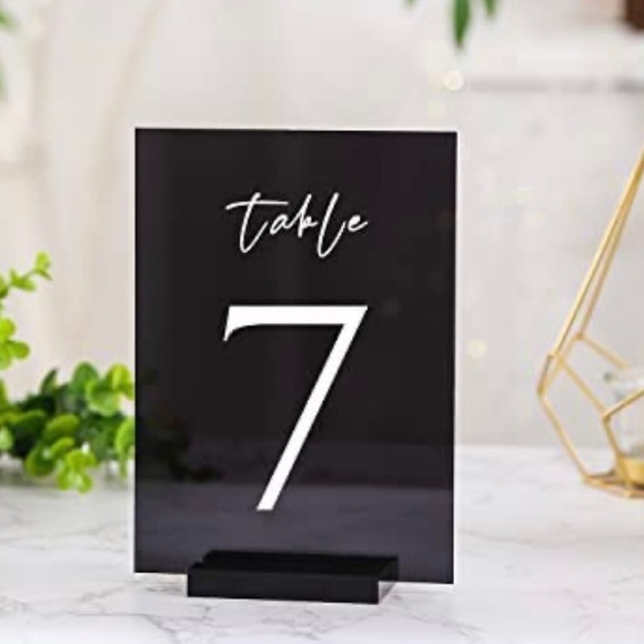 WEDDING TABLE NUMBER BLACK ACRYLIC SIGN BLANK - Picture 2 of 4